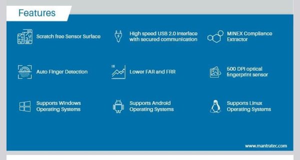 Mantra MFS110 L1 Fingerprint Scanner with 1 year warranty - Image 3